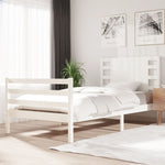 ZNTS Bed Frame without Mattress White 90x200 cm Solid Wood Pine 3104269