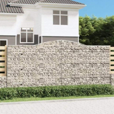Arched Gabion Basket 400x50x180/200 cm Galvanised Iron 153539