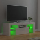 TV Cabinet with LED Lights High Gloss White 120x35x40 cm 804352