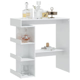 ZNTS Bar Table with Storage Rack High Gloss White 100x50x101.5 cm 809455