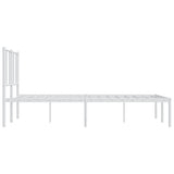 Metal Bed Frame without Mattress with Headboard White 160x200cm 352532