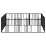 Dog Playpen 12 Panels Black Galvanised Steel 3209554