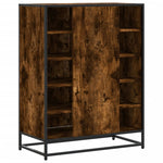 Shoe Cabinet Smoked Oak 75x38x97.5 cm Engineered Wood and Metal 3300867