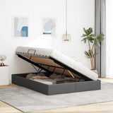 Storage Bed with Headboard Dark Grey 135 x 190 cm Fabric 3370047