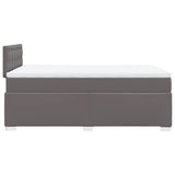 Box Spring Bed with Mattress Grey 120x200 cm Faux Leather 3286118