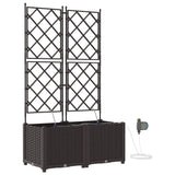 Garden Planter 2 pcs Brown 80 x 40 x 142 cm PP 42002828