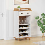 Wine Cabinet ASKIM White 57 x 37 x 114 cm Solid pine wood 4105444