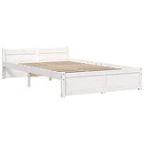 Bed Frame without Mattress White Solid Wood 120x190 cm Small Double 815015