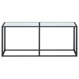 Console Table White Marble 180x35x75.5cm Tempered Glass 331684