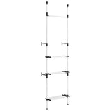 Telescopic Wardrobe System with Rods and Shelf Aluminium 321113