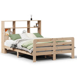 ZNTS Bed Frame without Mattress 120x190 cm Small Double Solid Wood Pine 3309944