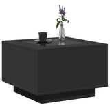 ZNTS Coffee Table with LED Black 60x60x40 cm Engineered Wood 847568