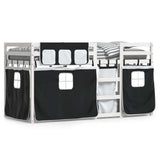 Bunk Bed without Mattress White&Black 90x200 cm Solid Wood Pine 3283931