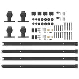 Sliding Door Hardware Kit 400 cm Steel Black 3295786