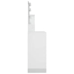 Dressing Table with LED High Gloss White 86.5x35x136 cm 808816
