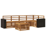 Sectional Sofa Set 6 pcs Natural Solid Acacia Wood 3384390