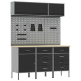 Work Cabinet Set with Drawer with Storage Manual 8 pcs Black 3321450