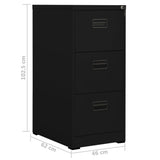 Filing Cabinet Black 46x62x102.5 cm Steel 336276