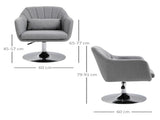 Swivel Linen Fabric Accent Chair for Living Room Contemporary Vanity Armchair with Adjustable Height T3398P344141