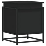 Storage Box with Lid Black 40x40x51.5 cm Engineered Wood 848789
