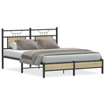 Bed Frame without Mattress Sonoma Oak 150x200 cm King Size Engineered Wood 4106946