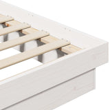 Bed Frame White 200 x 200 cm Solid Pine Wood 8004799