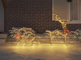 Reindeer Pull Sleigh LOVIISA 2 pcs 200 LEDs Warm White 42019081