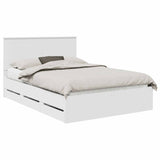 Bed Frame with Drawer White 150 x 200 cm Engineer Wood 3409447