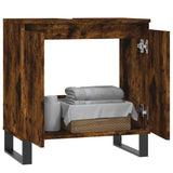 Bathroom Cabinet Smoked Oak 58x33x60 cm Engineered Wood 831593