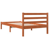 Bed Frame without Mattress Wax Brown 75x190 cm Small Single Solid Wood Pine 844137