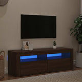 TV Cabinet with LED Lights Brown Oak 120x35x40 cm 815689