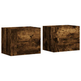 ZNTS Wall-mounted Bedside Cabinets 2 pcs Smoked Oak 45x30x35 cm 848334