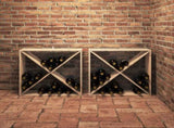 Wine Rack 2 pcs Natural 62 x 25 x 62 cm Solid Pine Wood 893314