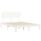 Bed Frame without Mattress White 140x200 cm Solid Wood Pine 3193727