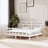 3101369 Bed Frame without Mattress White Solid Wood 200x200 cm