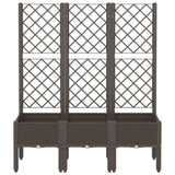 Garden Planter with Trellis Brown 120x40x142 cm PP 367930