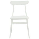 Dining Chair 2 pcs White 43 x 44.5 x 77 cm Solid Rubber Wood 42020489