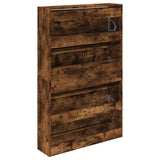 Shoe Cabinet Smoked Oak 80x21x125.5 cm Engineered Wood 839928
