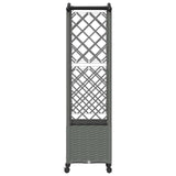 Raised Bed with Trellis and Roof Light Grey 125 x 40 x 144 cm 3423016