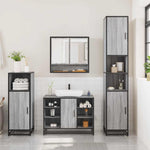 3 Piece Bathroom Furniture Set Grey Sonoma Engineered Wood 3301003