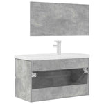 ZNTS 3 Piece Bathroom Furniture Set Concrete Grey Engineered Wood 3324918