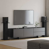 Speaker Stands 2 pcs Black Oak 30 x 30 x 80 cm Engineered Wood 868056