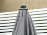 6 Piece Garden Dining Set with Umbrella, Outdoor Dining Sets with Parasol, 4 Folding Dining Chairs & T3398P311642