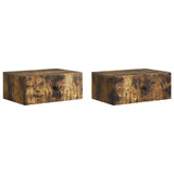 Wall-Mounted Bedside Cabinet 2 pcs Smoked Oak 49 x 34.5 x 20 cm 898116