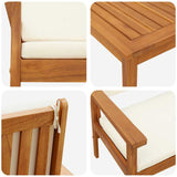 Garden Sofa Set with Cushion 3 pcs Brown Solid Acacia wood 4106577