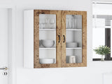 Wall Glass Cabinet LUCCA Old Wood 80 x 31 x 100 cm 885163