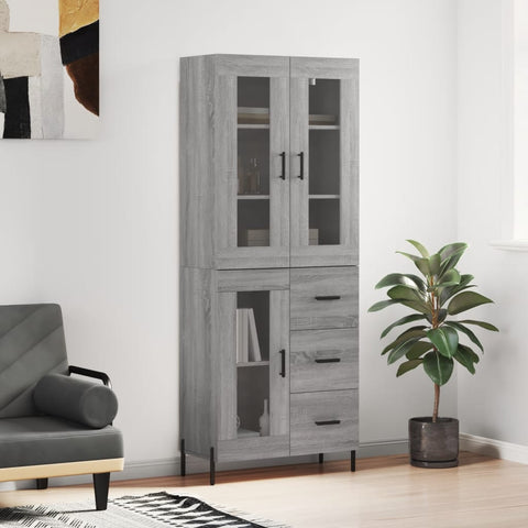 Highboard Grey Sonoma 69.5x34x180 cm Engineered Wood 3198607