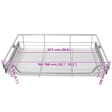 Pull-Out Wire Baskets 2 pcs Silver 800 mm 50482