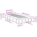 Bed Frame without Mattress Smoked Oak 75x190 cm Small Single 3280535