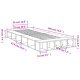 Bed Frame without Mattress Smoked Oak 75x190 cm Small Single 3280535